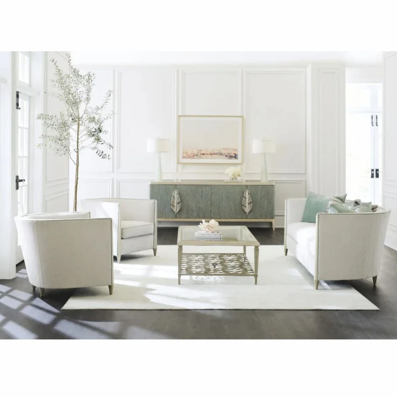 Casa Padrino Luxus Sideboard Graublau / Gold 229 cm - Luxus Hotel Möbel
