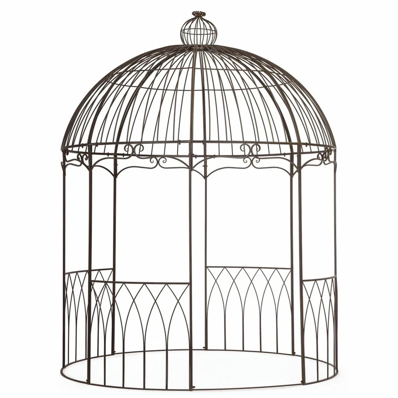 Casa Padrino Jugendstil Pavillon Braun Ø 260 x H. 340 cm - Garten Accessoires