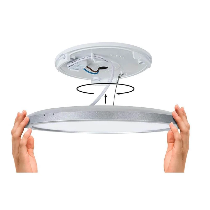 LED Panel Atria Shine Eckig Chrom-Matt 29 x 29cm