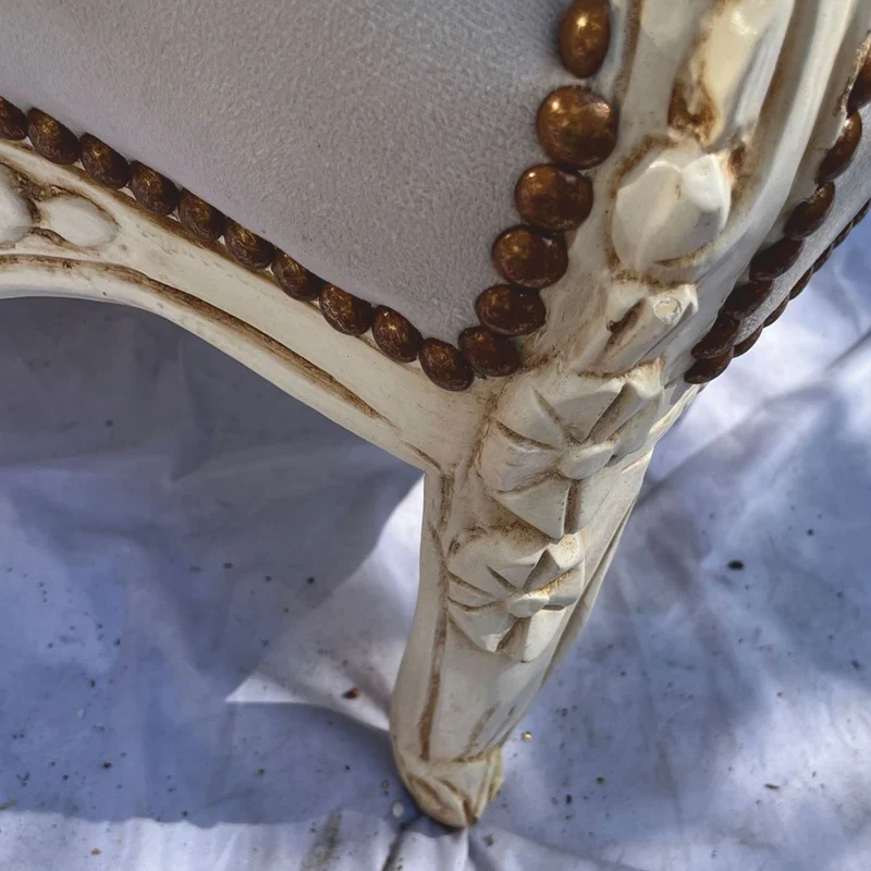 Casa Padrino Barock Wohnzimmer Sessel Grau / Antik Weiß - Prunkvolle Barock Möbel