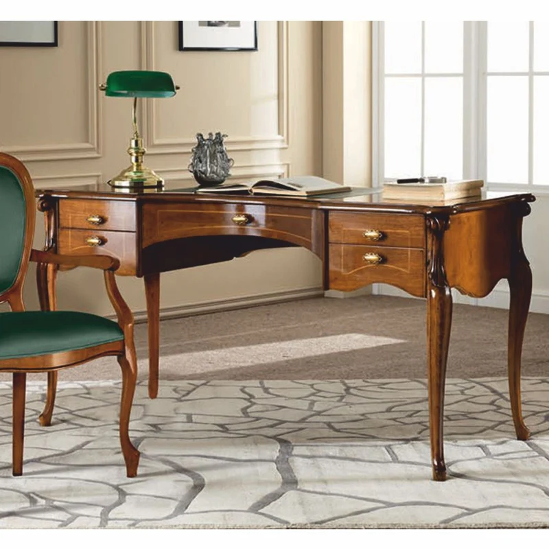 Casa Padrino Luxus Barock Schreibtisch Braun / Grün 150 cm - Barock Büro Möbel - Made in Italy
