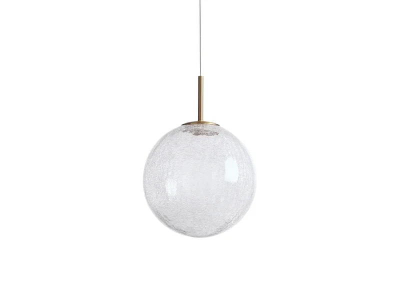 Glazen Hanglamp met Geïntegreerde LED Verlichting Messing Afwerking Verstelbaar Design Eetkamer Woonkamer | Sansoti