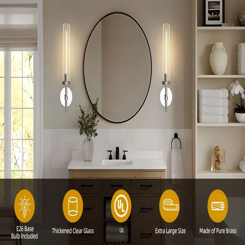 Wandlamp Kristalglas Messing Dimbaar E26 Fitting Woonkamer Slaapkamer Gang Verticaal Horizontaal Montage | Sansoti