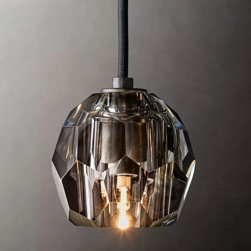 Glazen Hanglamp met Kristallen Bol Ø13cm Messing Zwart Nikkel Woonkamer Eetkamer Slaapkamer LED Verlichting | Sansoti