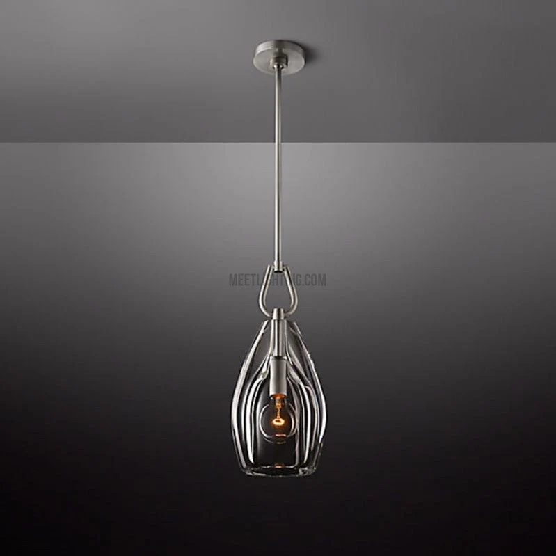 Kristallen Hanglamp met Glazen Kap Verstelbaar Messing Nikkel Zwart Eetkamer Woonkamer Plafondverlichting | Sansoti
