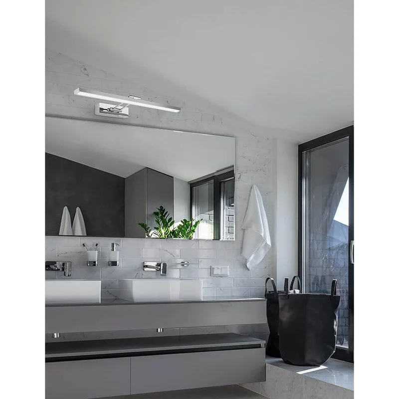 Rosa LED Bad Wandlampe Chrom