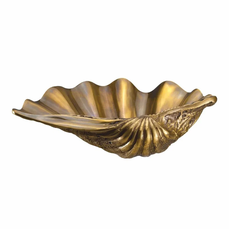 Casa Padrino Luxus Deko Objekt in Muschelform Vintage Messing 32 cm - Deko Accessoires
