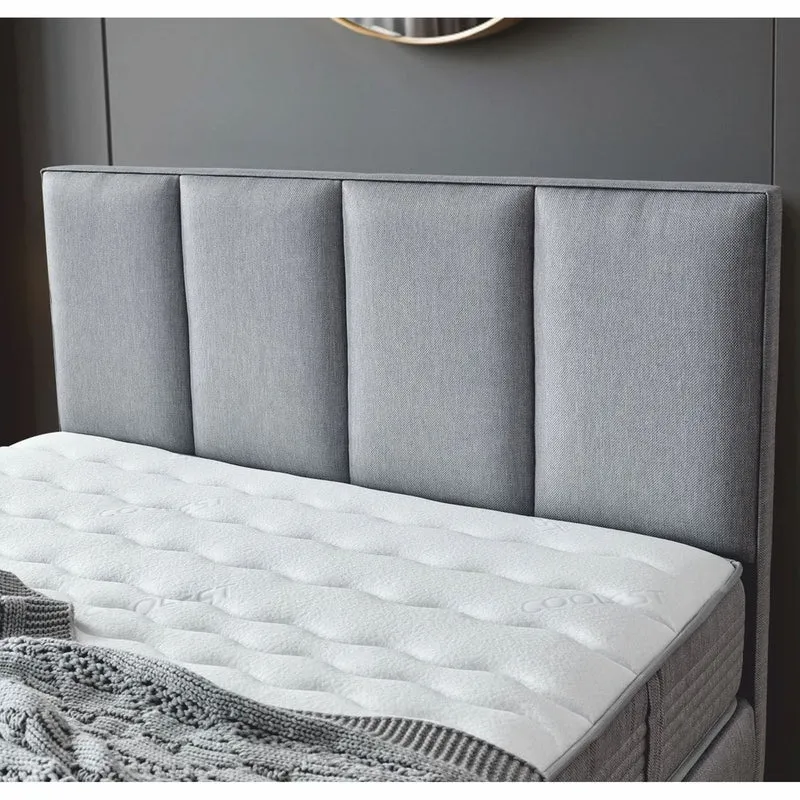 Casa Padrino Luxus Bett-Kopfteil Grau / Schwarz 200 cm - Schlafzimmer Möbel