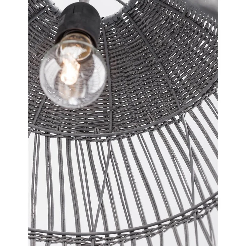 Destin Hängelampe Grau Rattan