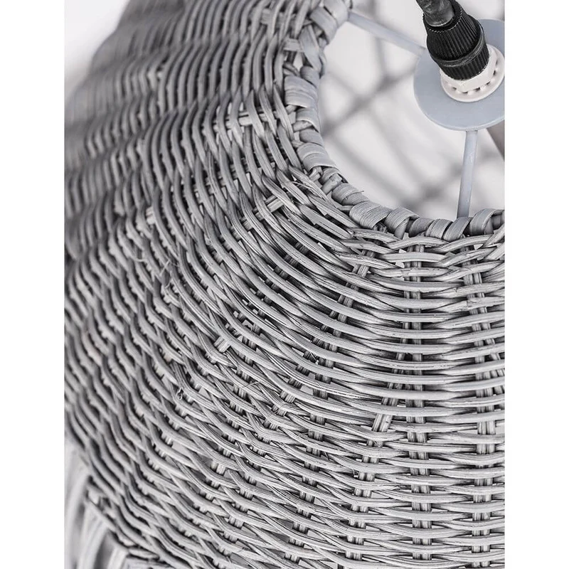 Destin Hängelampe Grau Rattan