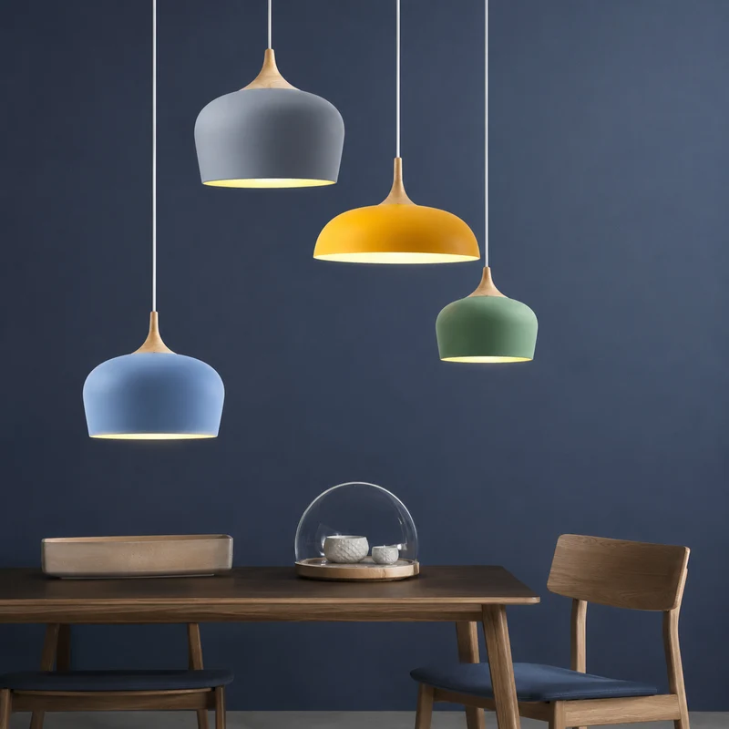 Hanglamp met Verstelbare Hoogte en Aluminium Kap voor Tafel, Keuken, Eetkamer, Leeshoek en Slaapkamer Sfeerverlichting | Sansoti