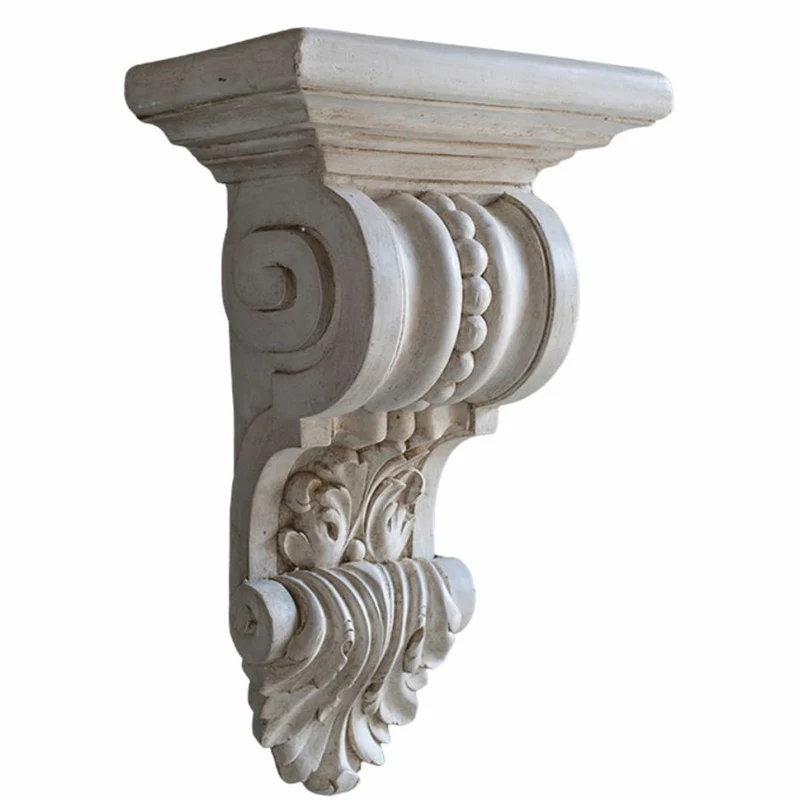 Casa Padrino Luxus Barock Wandkonsole Antik Weiß H. 50 cm - Made in Italy