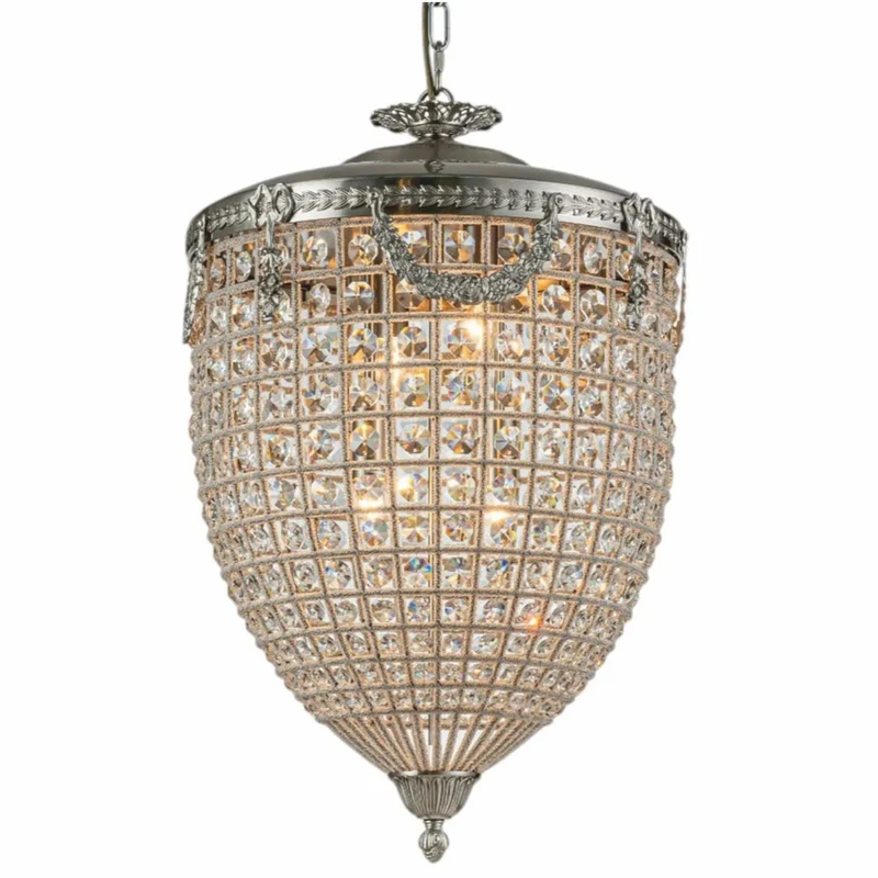 Casa Padrino Barock Kristall Kronleuchter Silber Ø 38 x H. 65 cm - Barock Leuchten