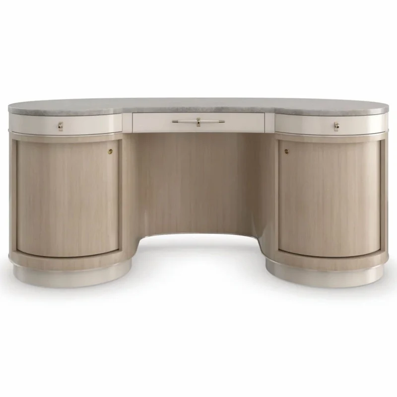 Casa Padrino Luxus Schminktisch Grau / Braun / Gold 171 cm - Hotel & Schlafzimmer Möbel