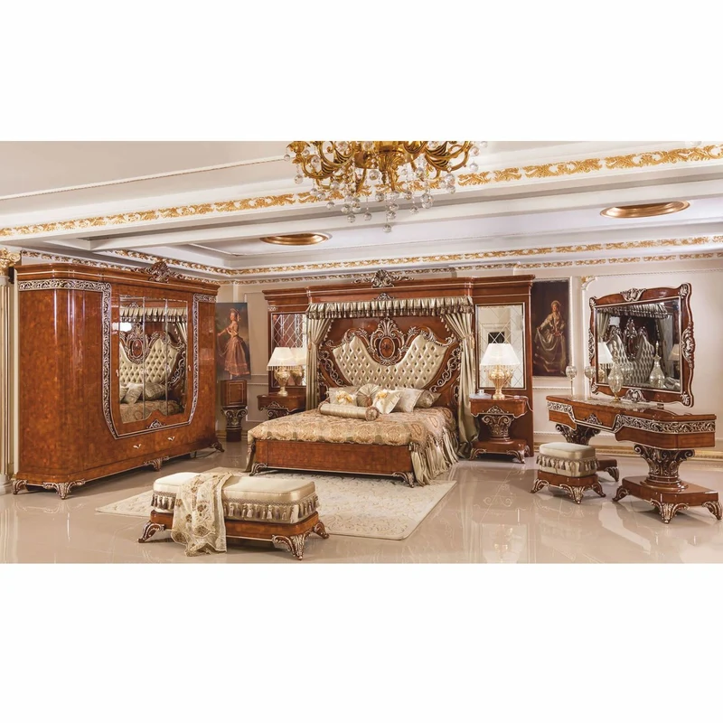 Casa Padrino Luxus Barock Schminkkommoden Set Braun / Bronze / Gold - Barock Möbel
