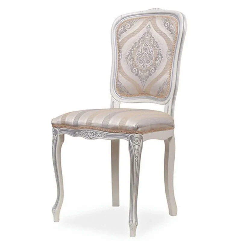 Casa Padrino Luxus Barock Esszimmer Stuhl 6er Set Beige / Grau / Weiß - Barock Esszimmer Möbel