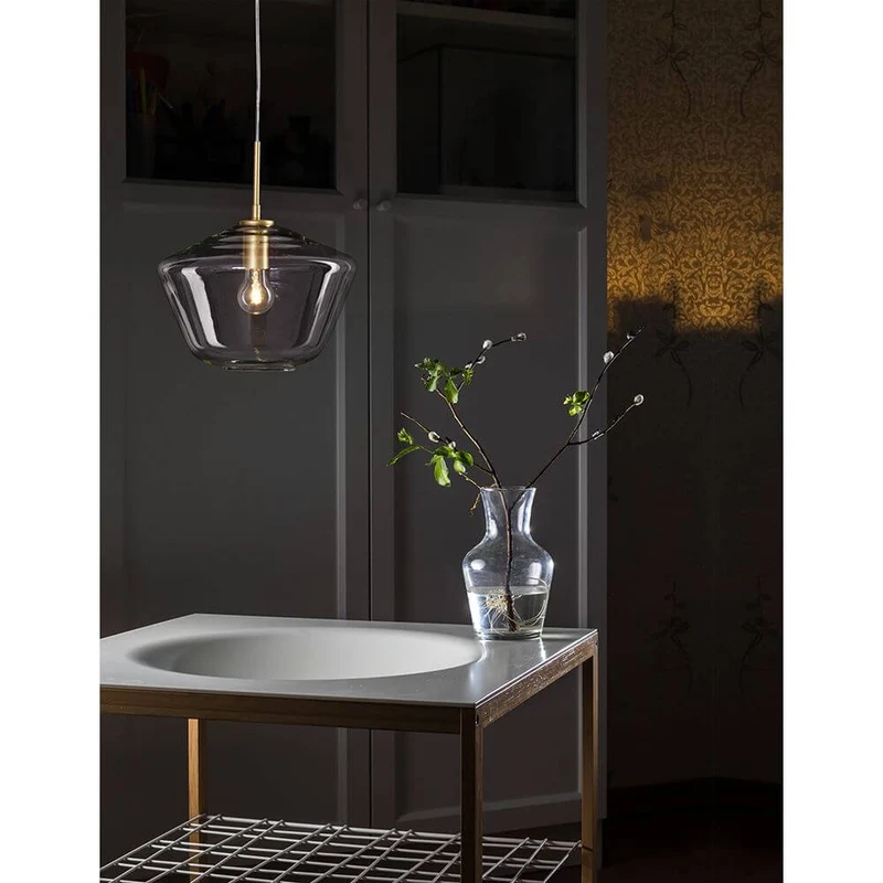 Prisma Glas Pendelleuchte Gold