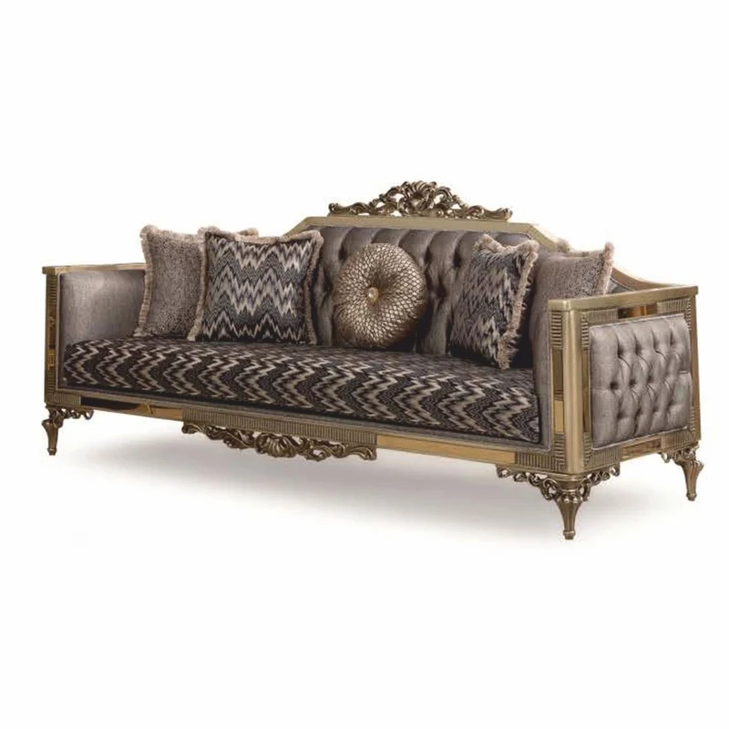 Casa Padrino Luxus Barockstil Wohnzimmer Möbel Set Grau / Gold - Barock Möbel