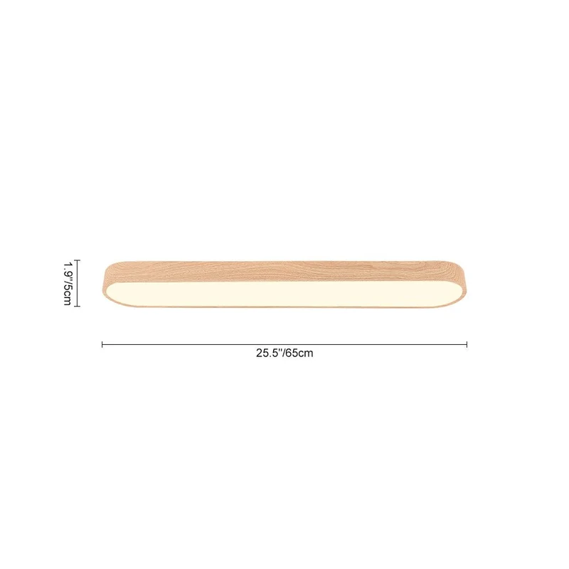Plafondlamp 90 cm Langwerpig LED Houtlook Metaal Koel Wit Schuin Plafond | Sansoti