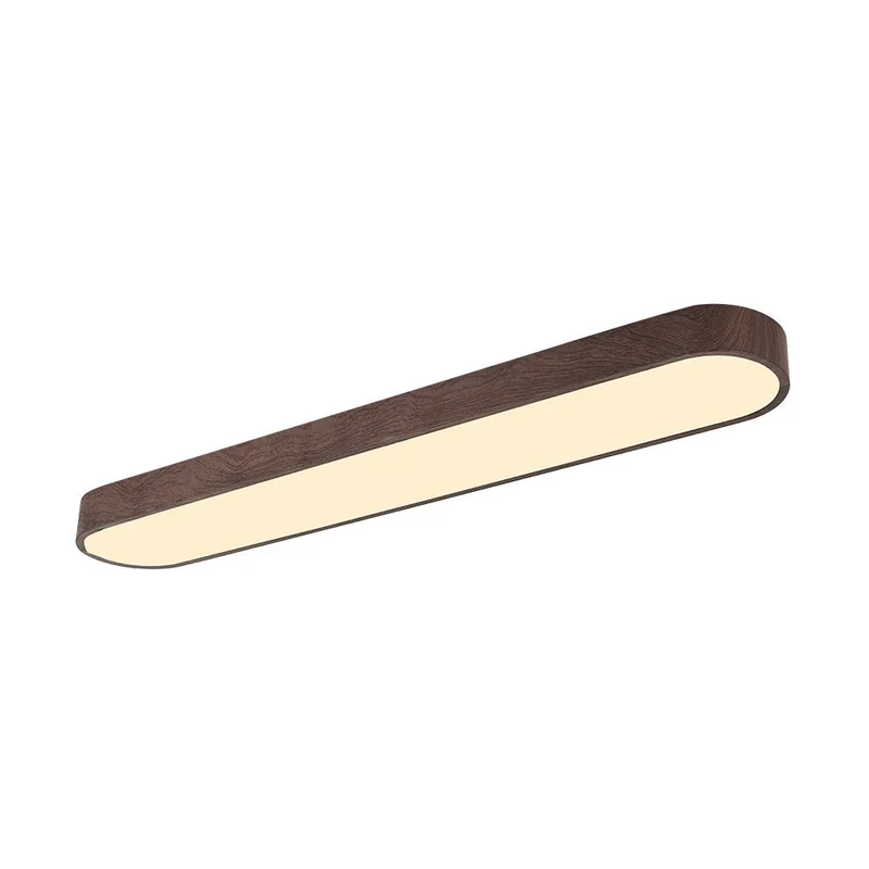 Plafondlamp 90 cm Langwerpig LED Houtlook Metaal Koel Wit Schuin Plafond | Sansoti