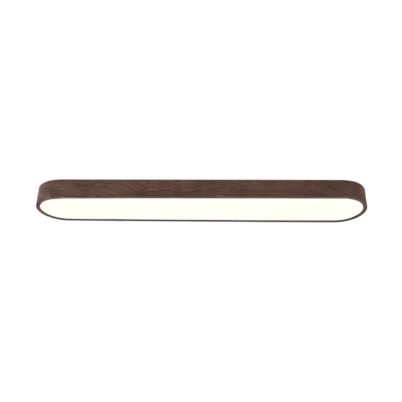 Plafondlamp 90 cm Langwerpig LED Houtlook Metaal Koel Wit Schuin Plafond | Sansoti