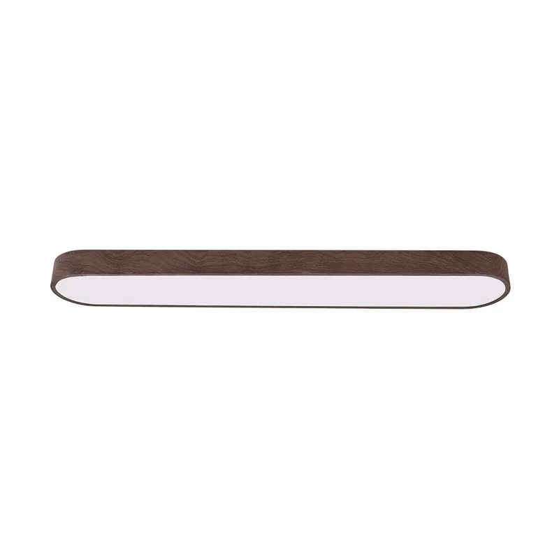 Plafondlamp 90 cm Langwerpig LED Houtlook Metaal Koel Wit Schuin Plafond | Sansoti