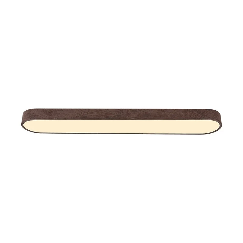 Plafondlamp 90 cm Langwerpig LED Houtlook Metaal Koel Wit Schuin Plafond | Sansoti