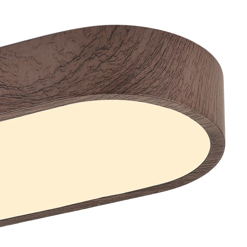 Plafondlamp 90 cm Langwerpig LED Houtlook Metaal Koel Wit Schuin Plafond | Sansoti