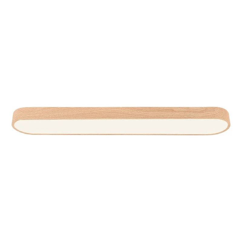 Plafondlamp 90 cm Langwerpig LED Houtlook Metaal Koel Wit Schuin Plafond | Sansoti