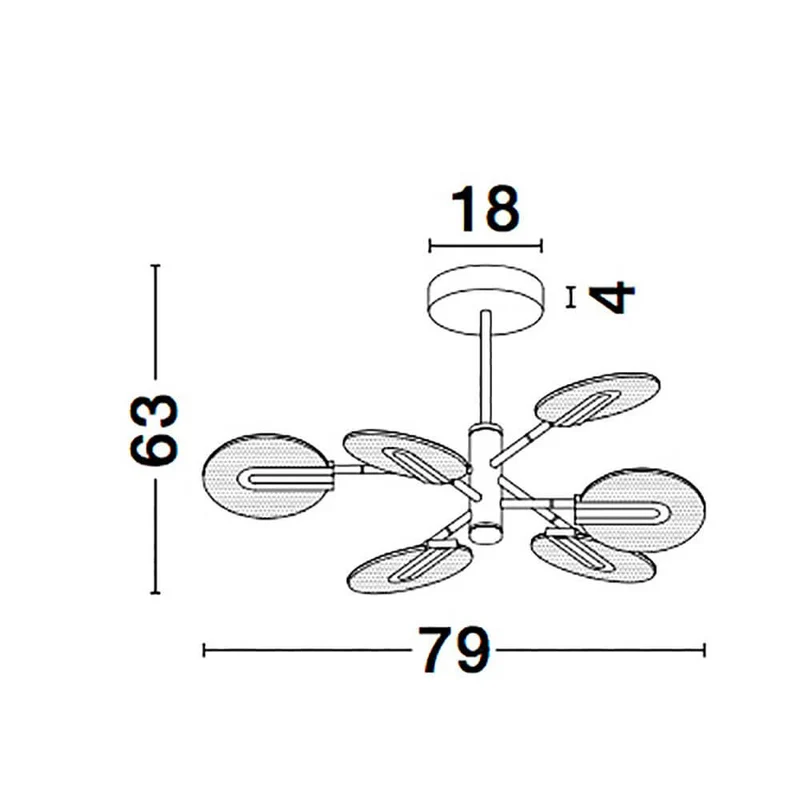 Genti LED Hängelampe Schwarz, Gold