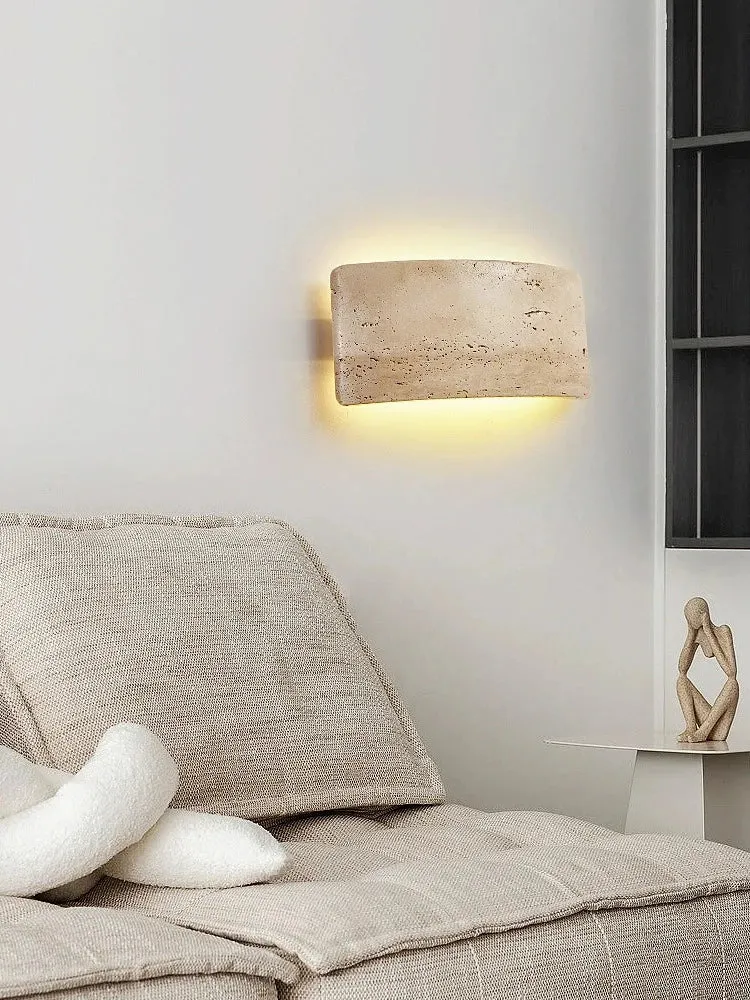 Travertin Wandlamp Dimbaar met Bidirectioneel Licht voor Gang Badkamer Terras Moderne Sfeerlamp Wandverlichting | Sansoti