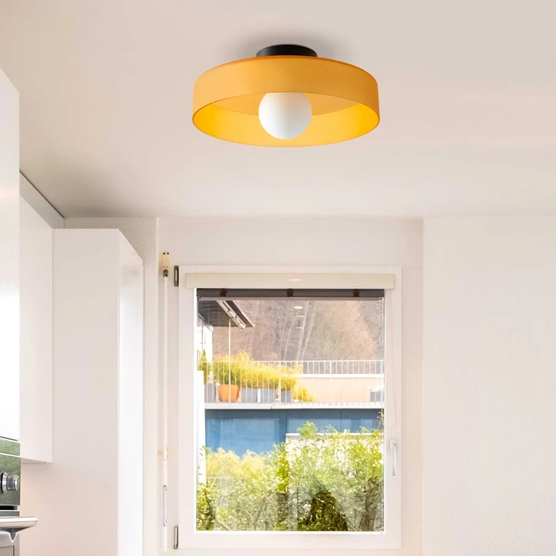 Ronde Plafondlamp Glas & Metaal G9 Fitting Drie Kleurtemperaturen 25cm 35cm Slaapkamer Woonkamer LED Plafondverlichting | Sansoti