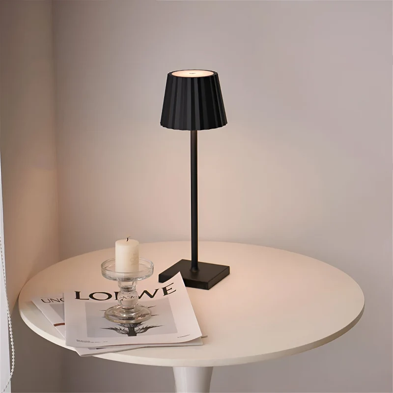 Oplaadbare Tafellamp Draadloos Dimbaar Touch 3000K Warm Licht Binnen Buiten Terras Slaapkamer Restaurant 38cm | Sansoti