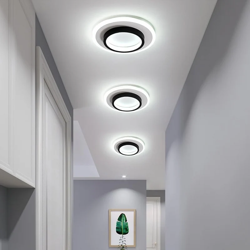 Ronde Plafondlamp LED Inbouw 21cm 24cm IJzer Aluminium Acryl voor Gang Slaapkamer Keuken Studeerkamer | Sansoti