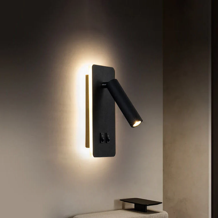 Verstelbare LED Wandlamp met Leeslicht en Sfeervolle Achtergloed voor Slaapkamer Woonkamer en Gangverlichting | Sansoti