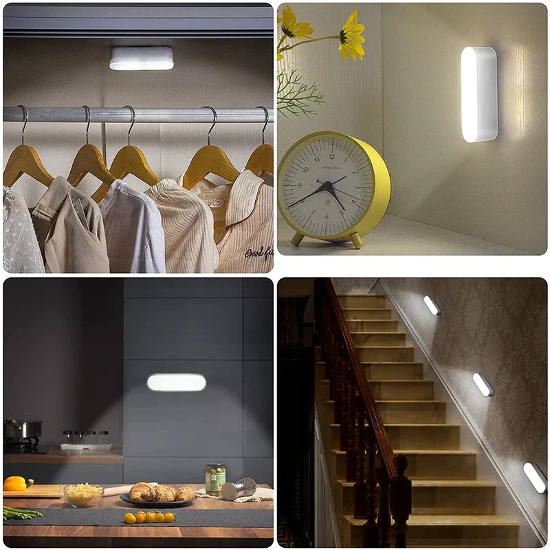 Oplaadbare LED Wandlamp met Bewegingssensor Draadloos voor Kast Trap Gang Nachtverlichting Sfeerlicht | Sansoti