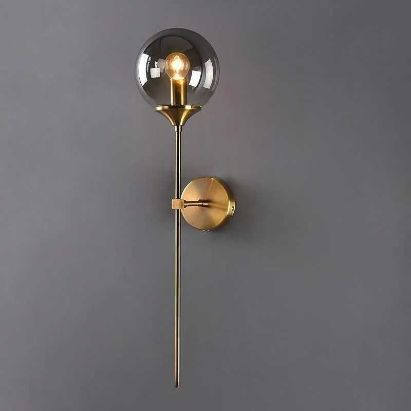 Glazen Wandlamp Bol Montage Modern Design Metalen Fitting Woonkamer Slaapkamer Eetkamer Sfeerlicht Interieur | Sansoti