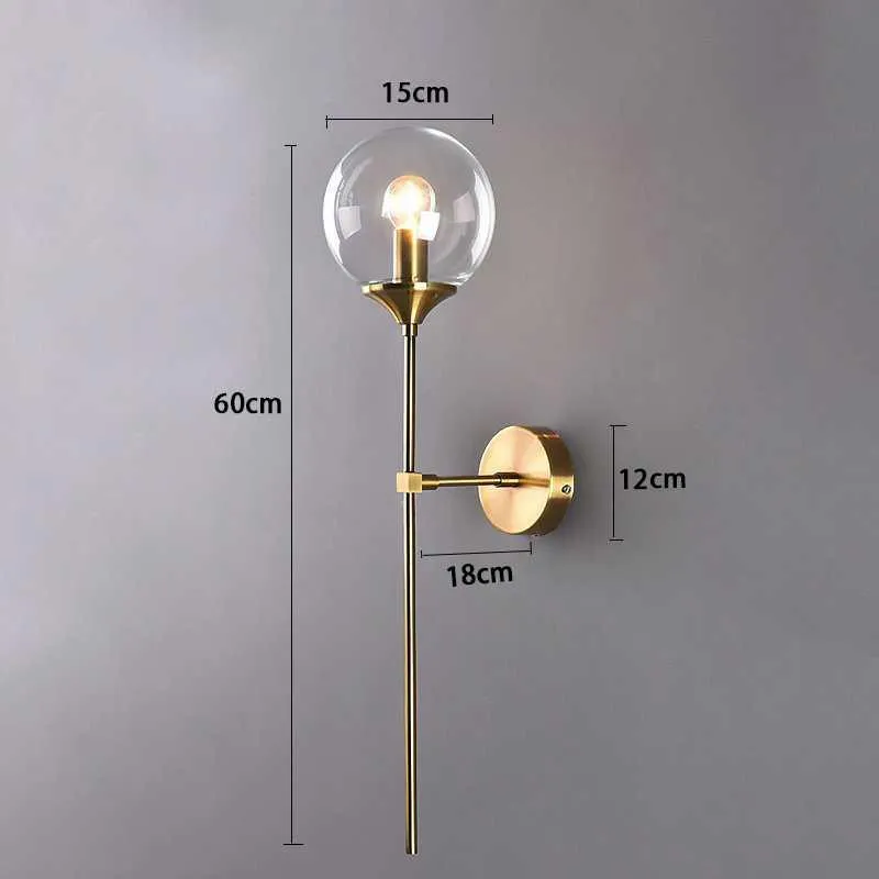 Glazen Wandlamp Bol Montage Modern Design Metalen Fitting Woonkamer Slaapkamer Eetkamer Sfeerlicht Interieur | Sansoti