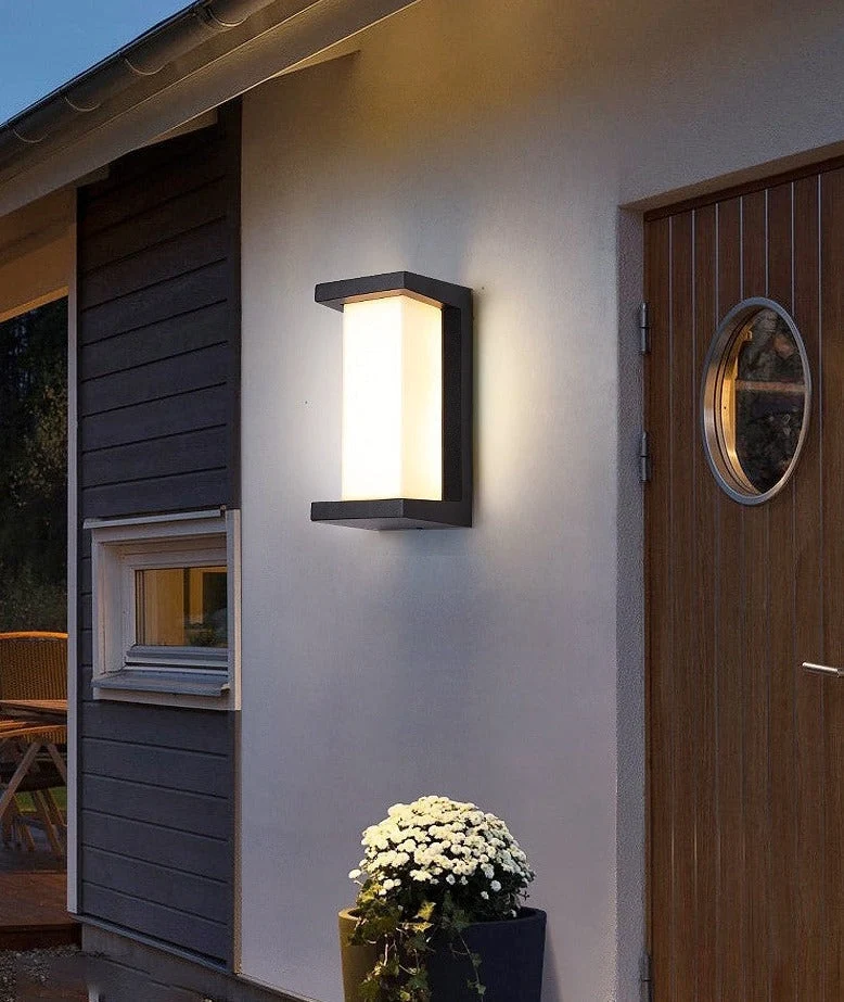 Bewegingssensor Wandlamp Aluminium Zwart voor Veranda Tuin Terras Buitenverlichting met 3-6m Detectiebereik | Sansoti