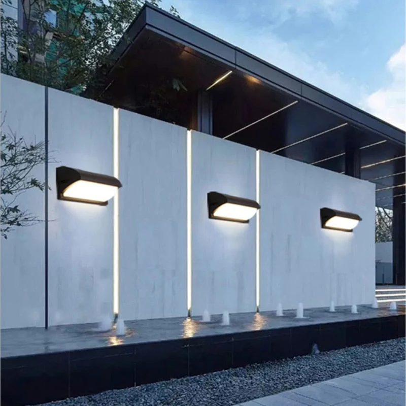 Bewegingssensor Wandlamp Aluminium Zwart voor Veranda Tuin Terras Buitenverlichting met 3-6m Detectiebereik | Sansoti