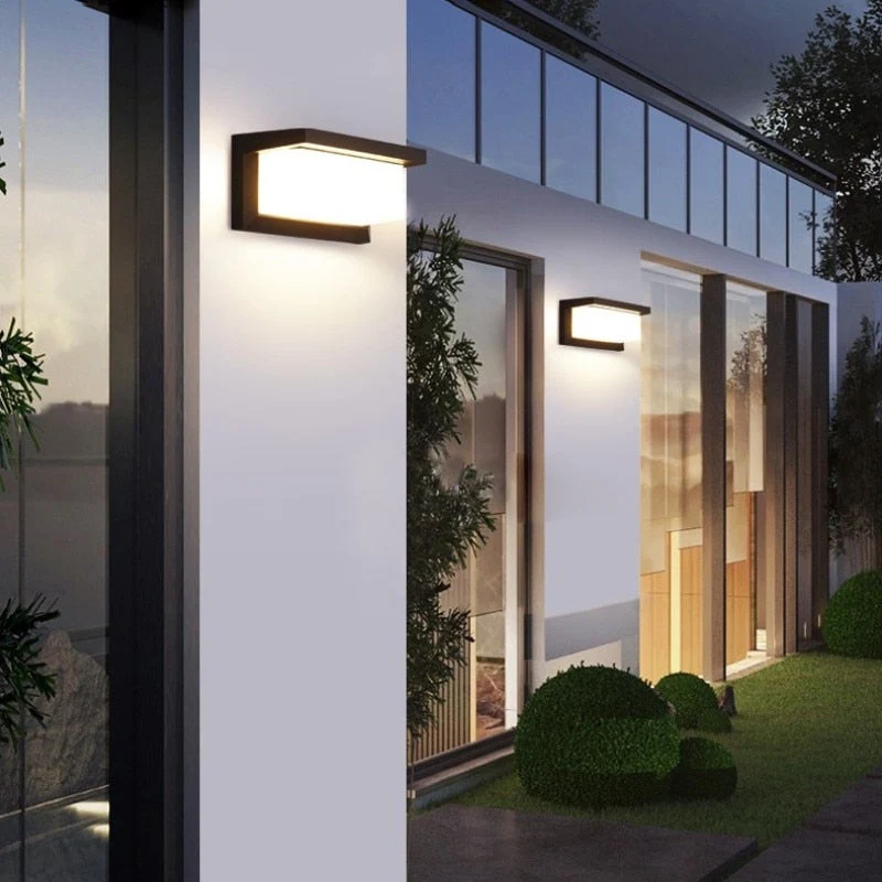 Bewegingssensor Wandlamp Aluminium Zwart voor Veranda Tuin Terras Buitenverlichting met 3-6m Detectiebereik | Sansoti