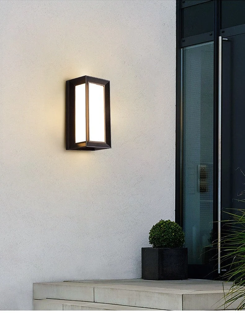 Bewegingssensor Wandlamp Aluminium Zwart voor Veranda Tuin Terras Buitenverlichting met 3-6m Detectiebereik | Sansoti