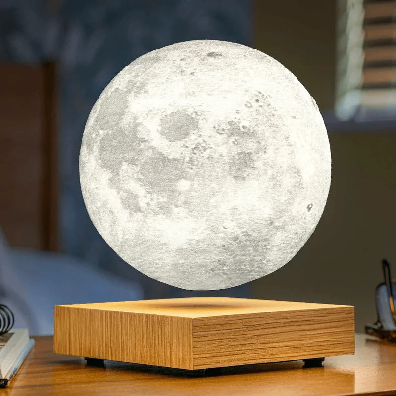 Zwevende Maanlamp met Magnetische Levitatie LED Nachtlampje voor Slaapkamer Nachtkastje Sfeerverlichting Decoratie | Sansoti