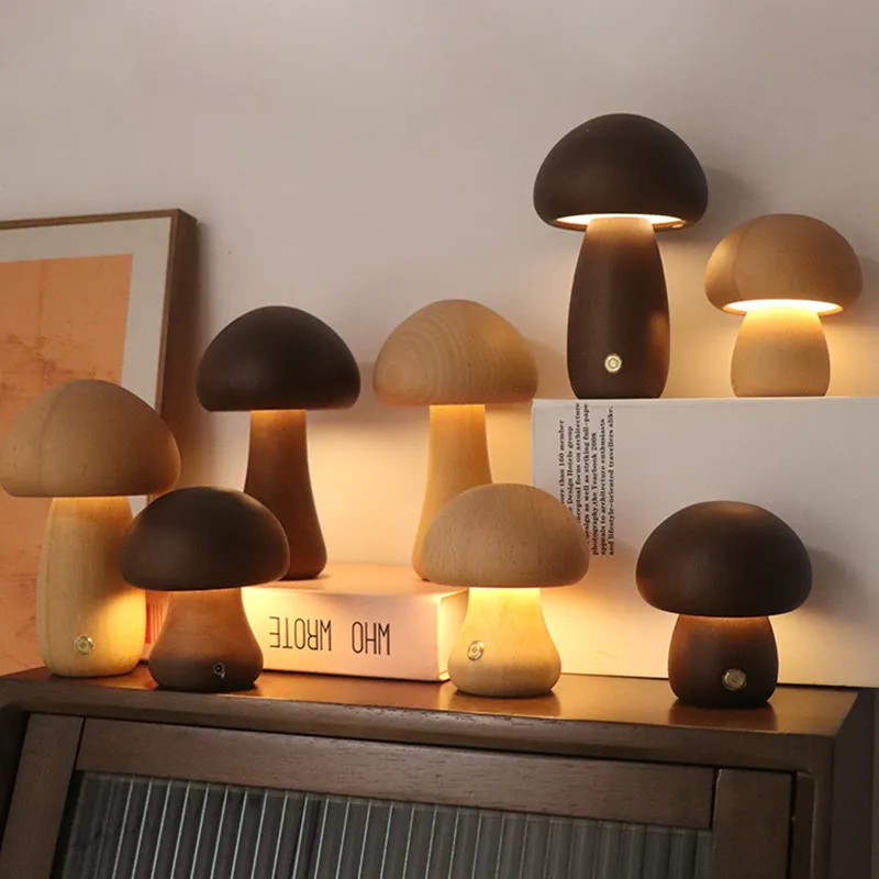 Paddenstoel Tafellamp Oplaadbaar met Touch Dimmer Warm LED Licht voor Slaapkamer Kinderkamer Woonkamer | Sansoti