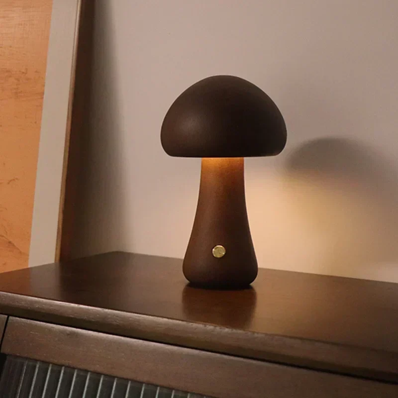 Paddenstoel Tafellamp Oplaadbaar met Touch Dimmer Warm LED Licht voor Slaapkamer Kinderkamer Woonkamer | Sansoti