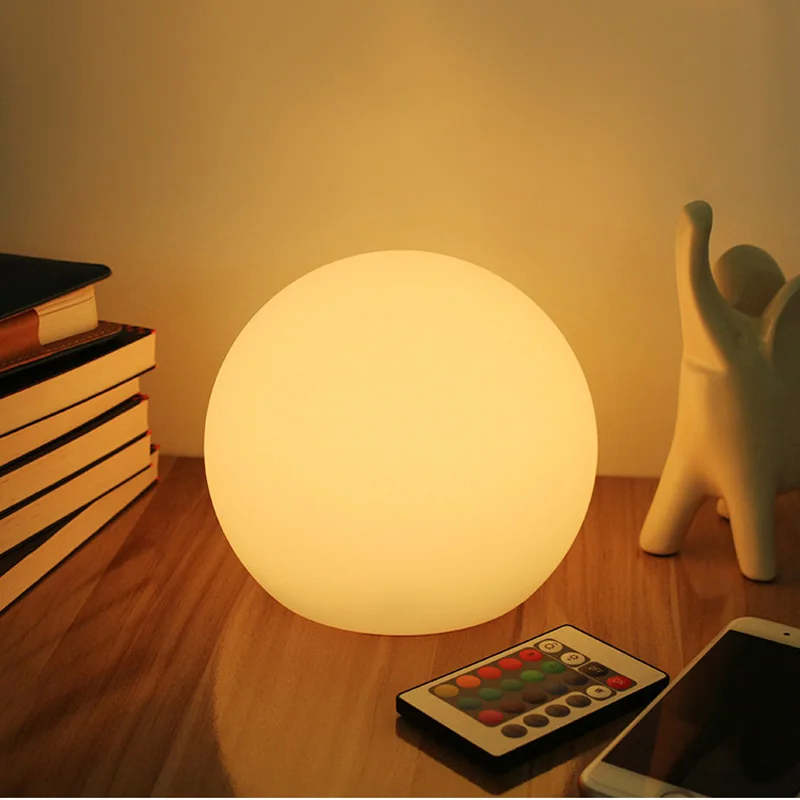Oplaadbare LED Bollamp met Afstandsbediening 16 Kleuren Dimbaar Sfeerlicht voor Binnen en Buiten Sfeerverlichting | Sansoti