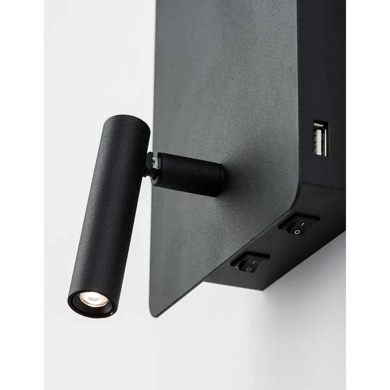 Zen LED Wandleuchte mit Lesearm & USB