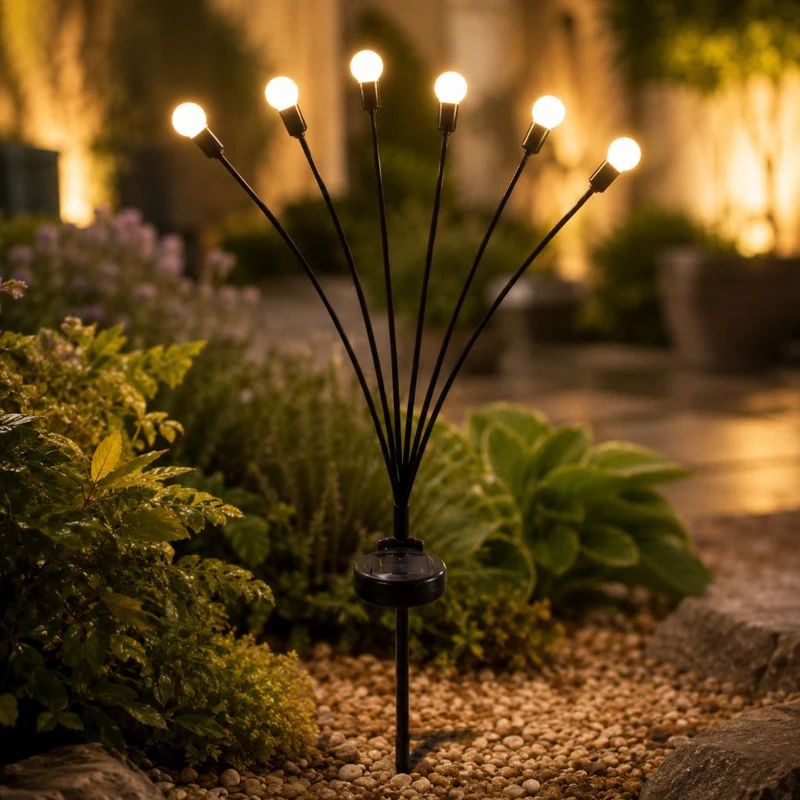 Zonne-energie Tuinverlichting met Bewegende LED-Takken IP65 Waterdicht 6-10 LED Vuurvliegjes Effect Outdoor | Sansoti