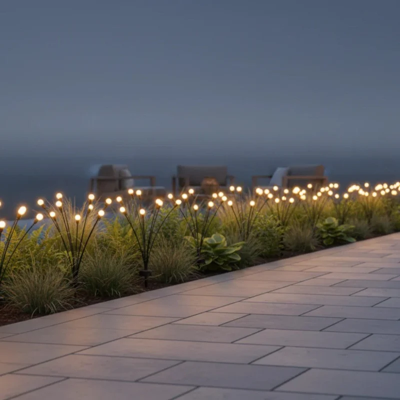 Zonne-energie Tuinverlichting met Bewegende LED-Takken IP65 Waterdicht 6-10 LED Vuurvliegjes Effect Outdoor | Sansoti