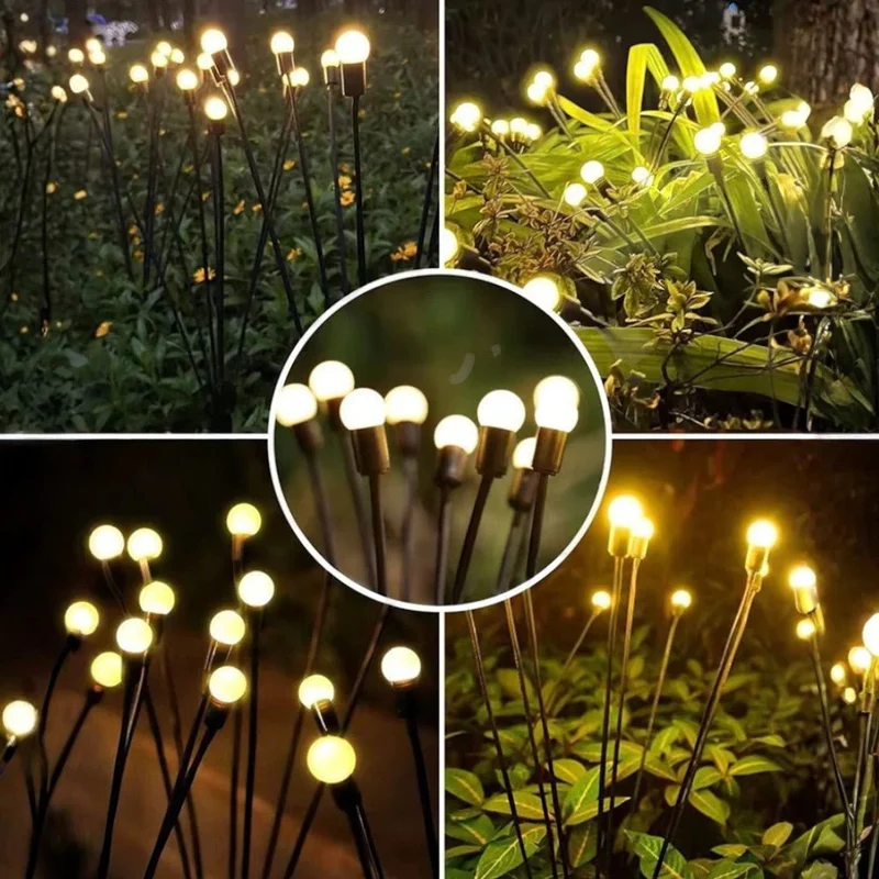 Zonne-energie Tuinverlichting met Bewegende LED-Takken IP65 Waterdicht 6-10 LED Vuurvliegjes Effect Outdoor | Sansoti